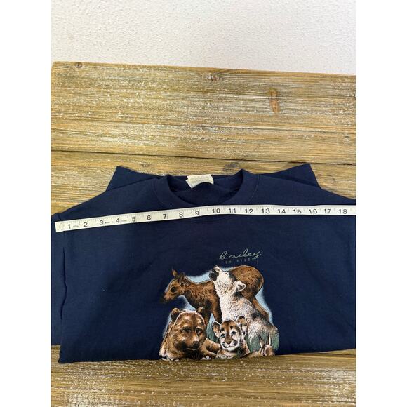 Vintage Jerzees Sweatshirt Bailey CO Youth L Wildlife Naturecore Cottagecore - Picture 6 of 8